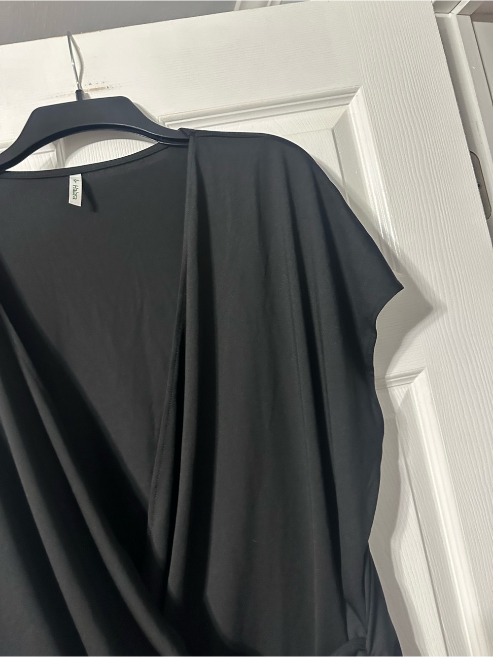 NWT Women's Halara Black Wrap-Style Drape Top - Picture 6 of 14